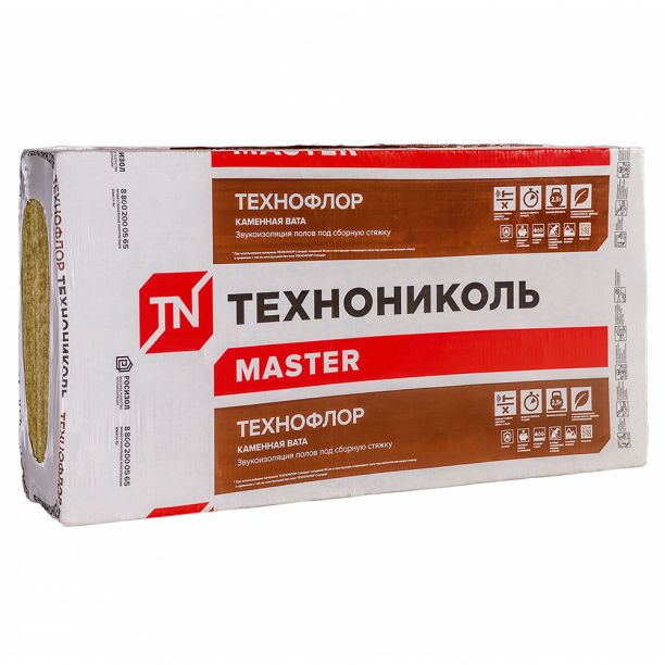 Утеплитель ТехноНИКОЛЬ Технофлор Стандарт плита 110 100 мм 1200х600 мм минеральный (базальтовый)