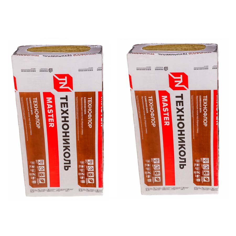 Утеплитель ТехноНИКОЛЬ Технофлор Стандарт плита 110 50 мм 1200х600 мм минеральный (базальтовый)