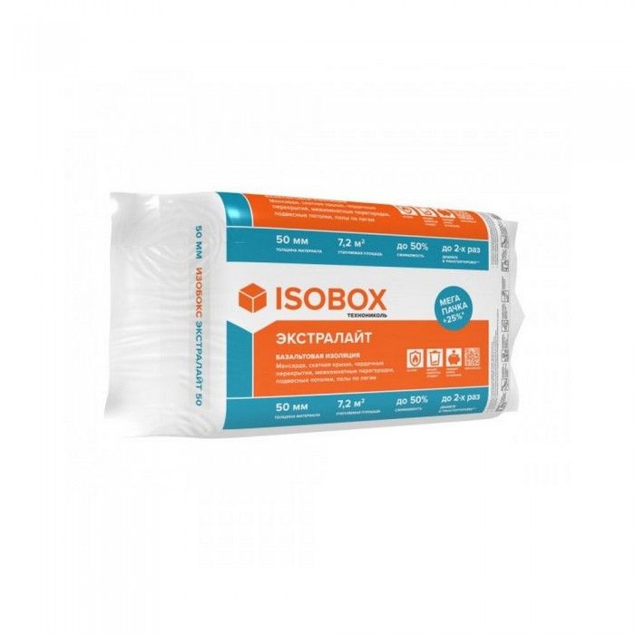 Утеплитель ISOBOX Экстралайт 35 базальтовая плита 1200х600х100мм