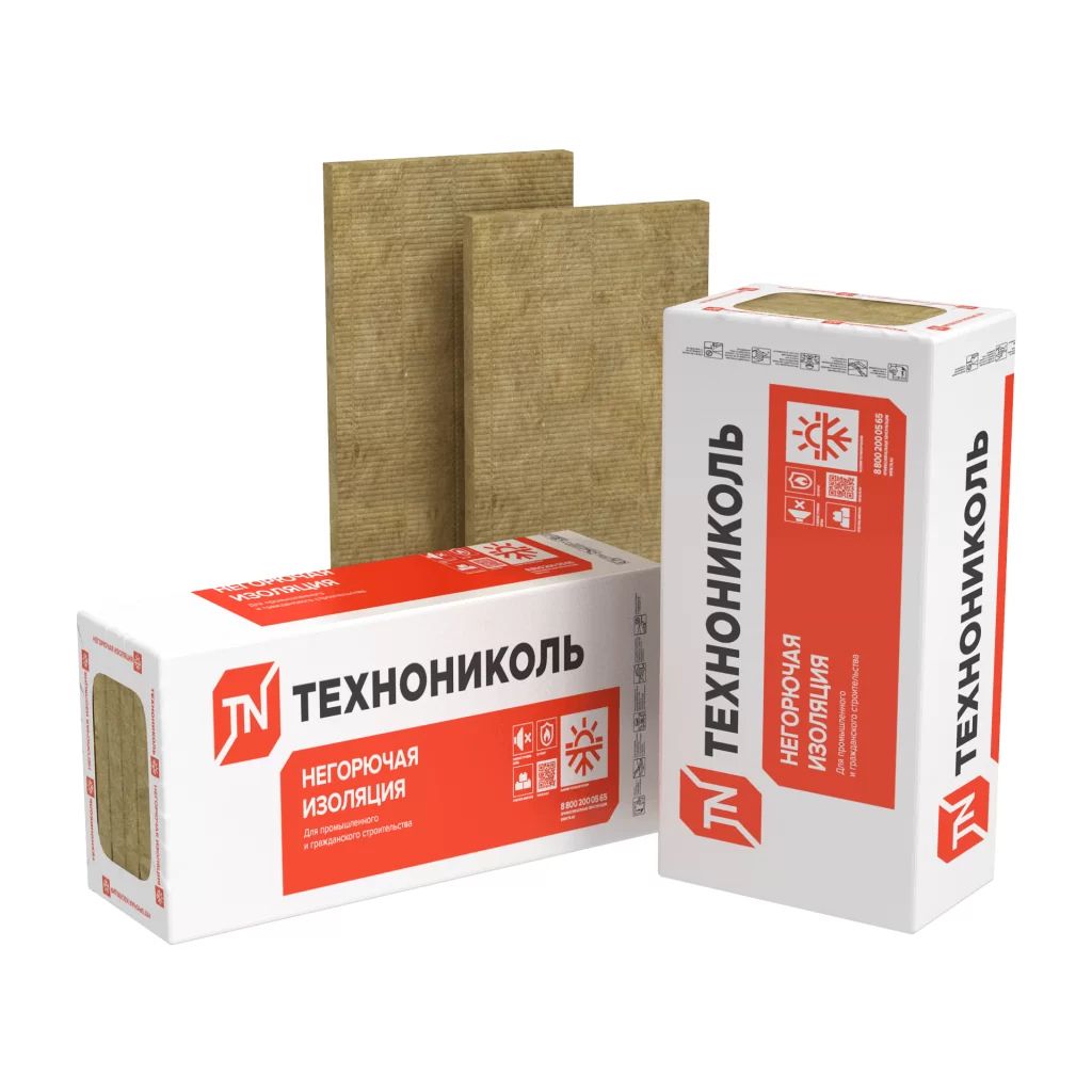 Утеплитель ТехноНИКОЛЬ Техновент Стандарт плита 80 120 мм 1200х600 мм минеральный (базальтовый)