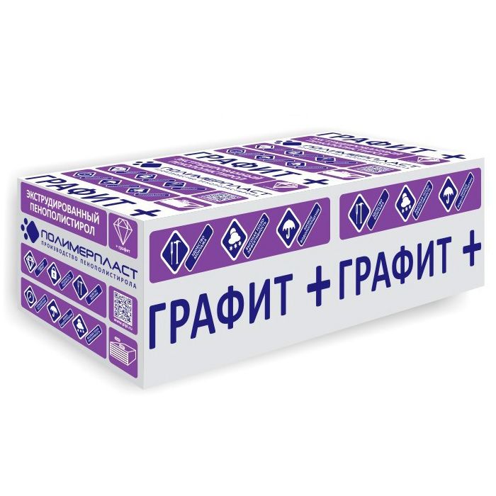 Пенополистирол экструдированный 100мм 1180х580мм ГРАФИТ XPS GP PROF