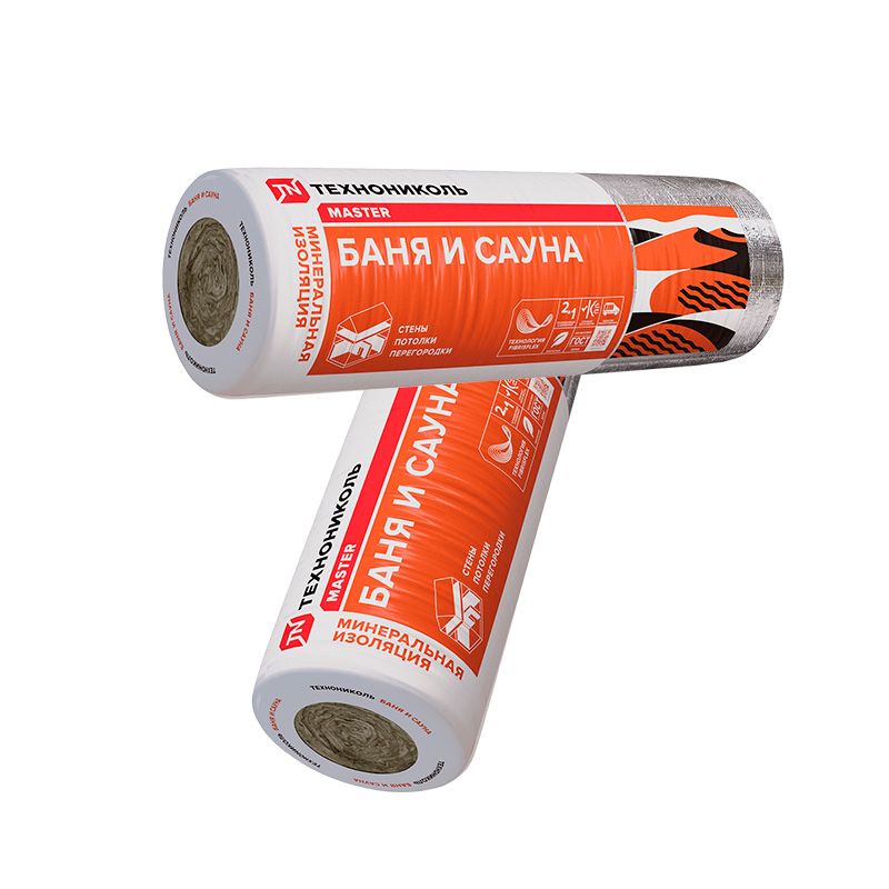 Утеплитель ТехноНИКОЛЬ Баня и Сауна рулон 040 50 мм 12500х1200 мм минеральный (базальтовый)
