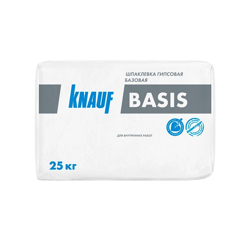 Шпаклёвка гипсовая базовая КНАУФ Базис 25 кг