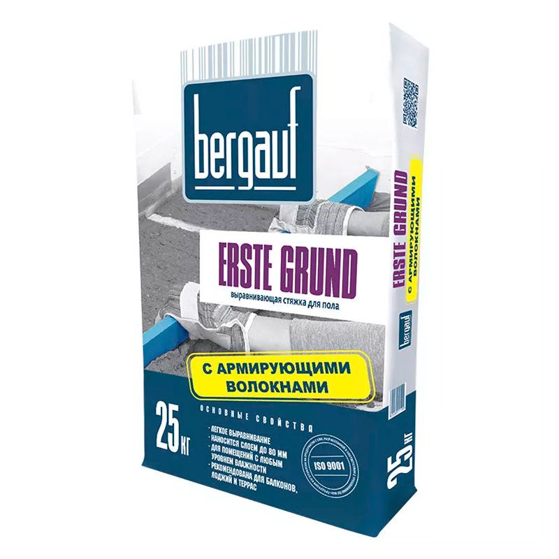 Стяжка выравнивающая для пола BERGAUF Erste Grund 25 кг