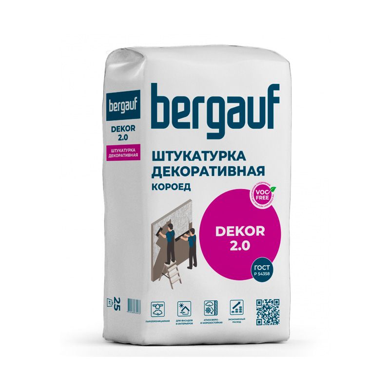 Штукатурка декоративная минеральная «короед» Bergauf Dekor 25 кг