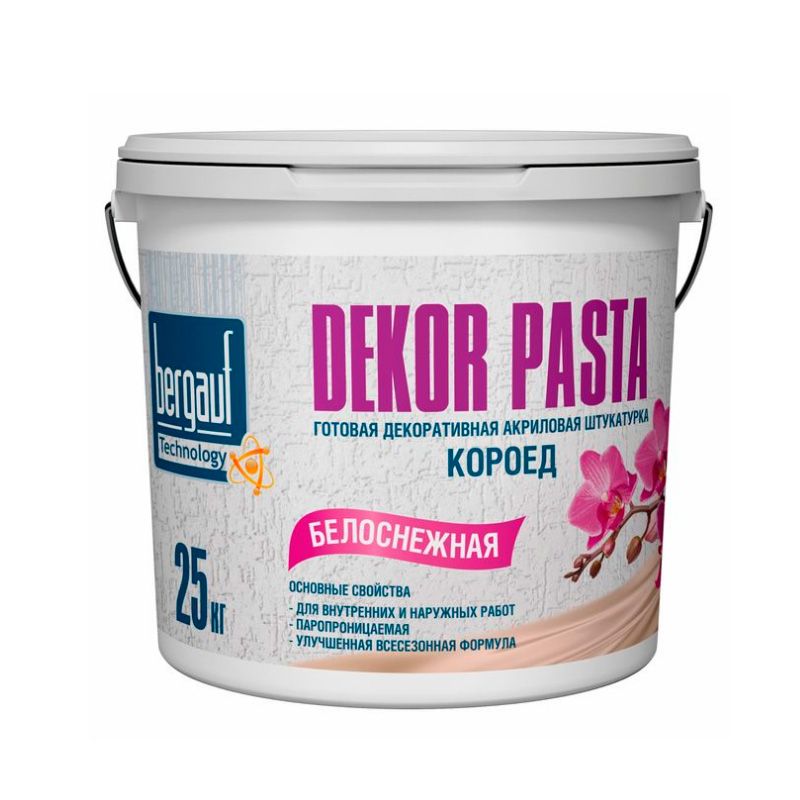 Штукатурка декоративная минеральная Bergauf Dekor Pasta Короед 2 мм 25 кг