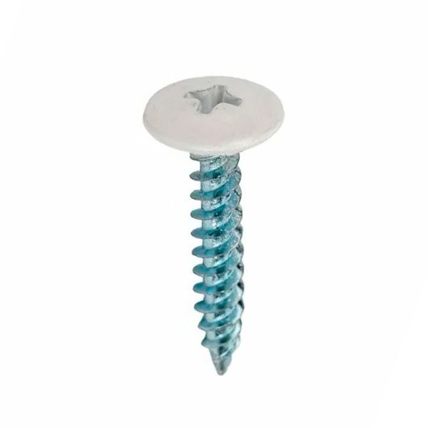 Саморез с прессшайбой острый 4,2х19 мм RAL 9003 сигнальный белый