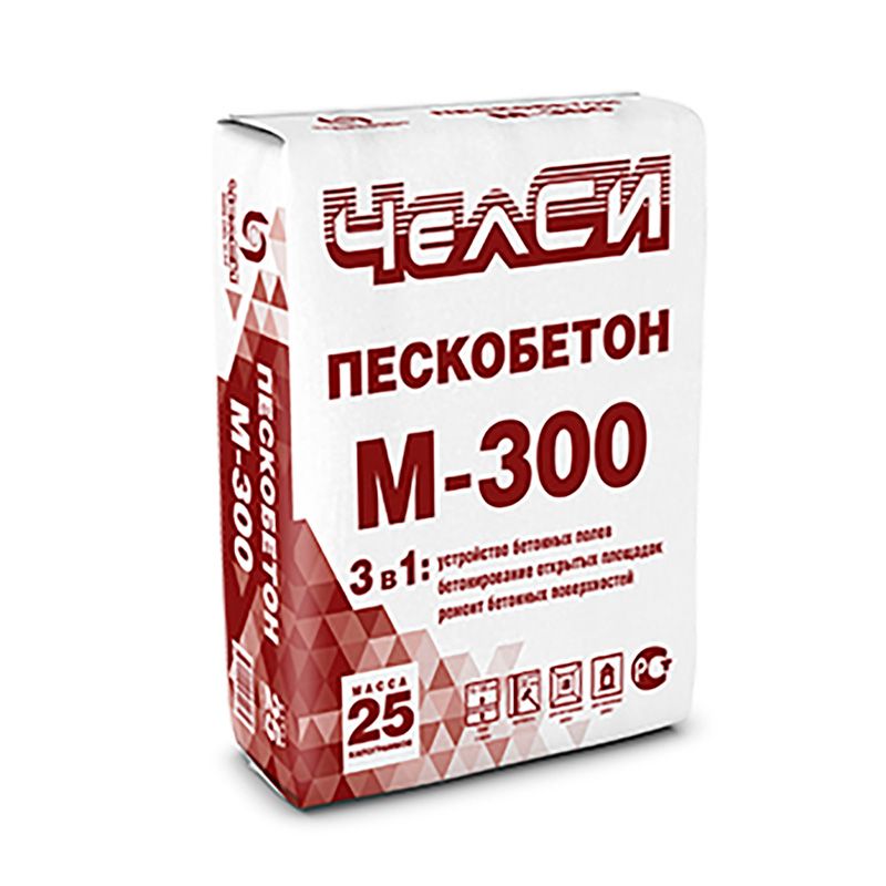 Пескобетон M-300 для стяжки пола и бетонных стен ЧелСИ