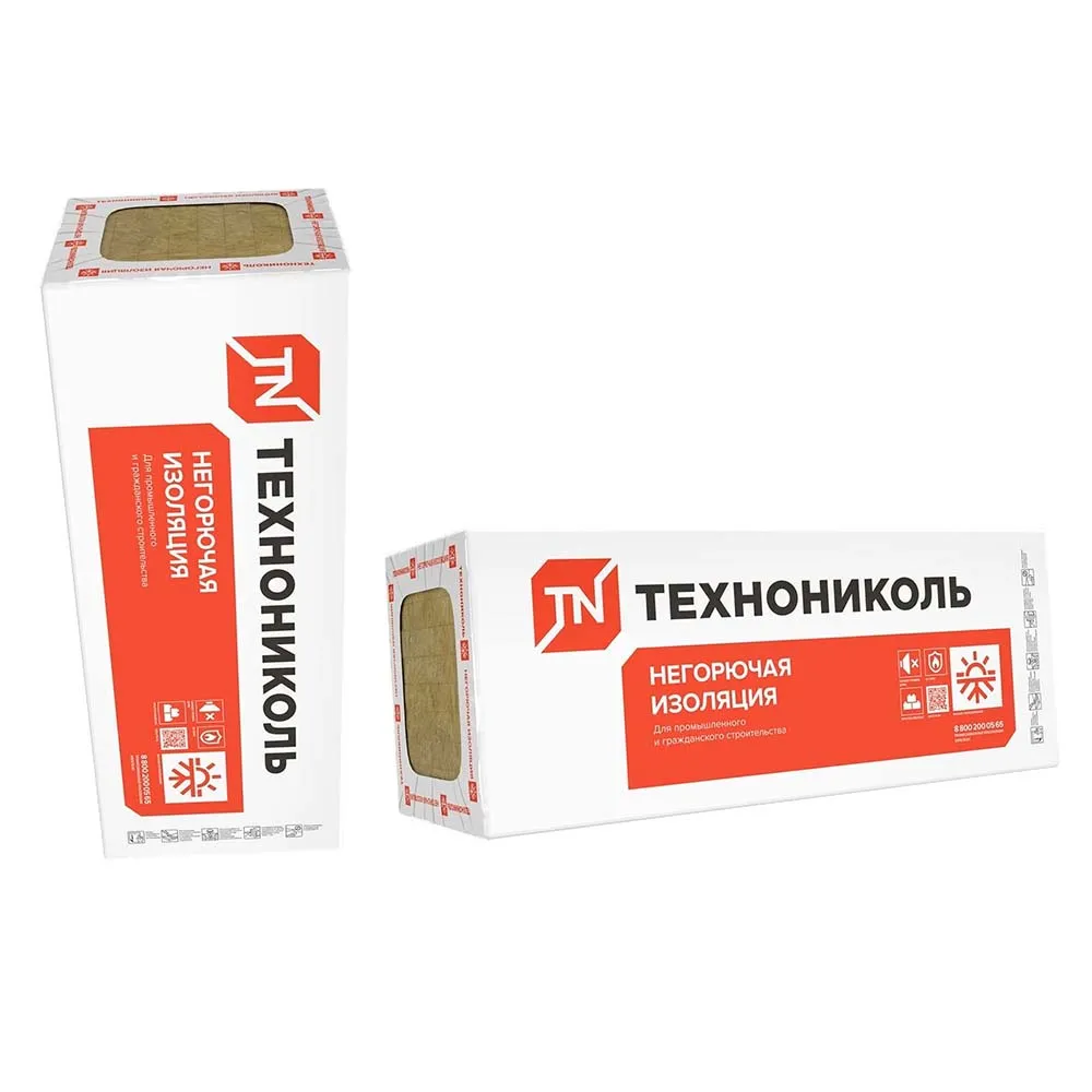 Утеплитель ТехноНИКОЛЬ Технофас плита 145 100 мм 1200х600 мм минеральный (базальтовый)