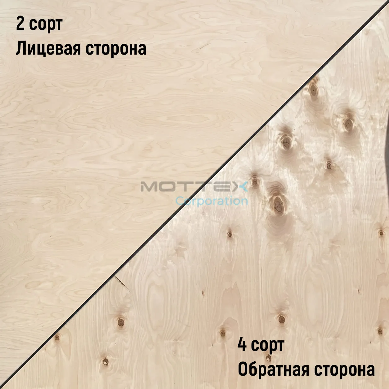 Фанера ФК 20мм 1525х1525мм сорт 2/4 шлифованная березовая