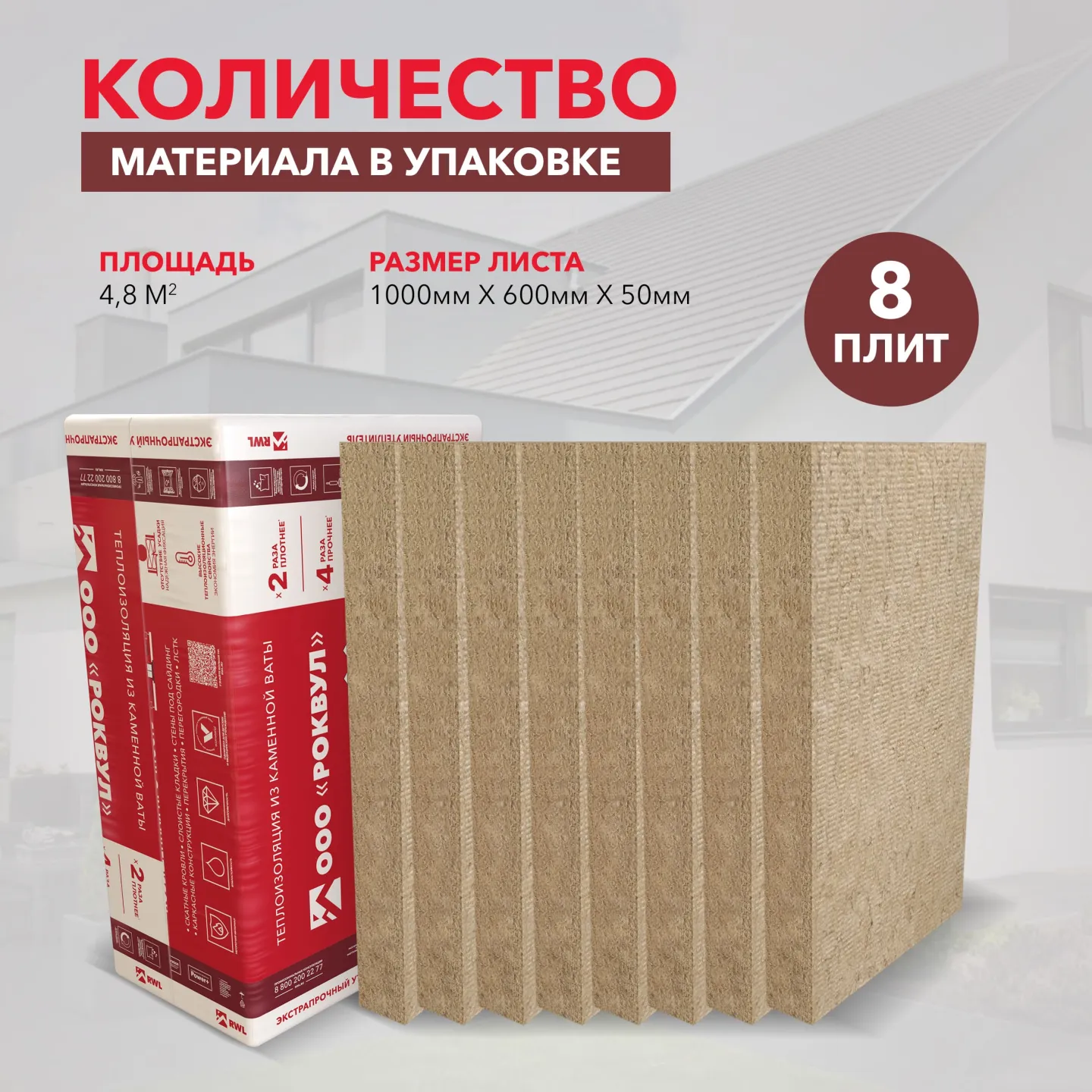 Утеплитель Rockwool Лайт Баттс Экстра базальтовая плита 1000х600х100мм