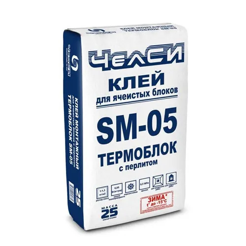 Клей для арболита и керамического блока-Термоблок SM-05 ЗИМА (до -15°C) ЧелСИ