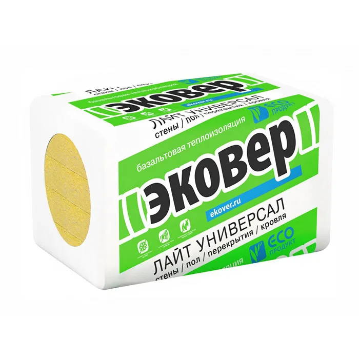 Утеплитель Эковер Лайт Универсал 28 базальтовая плита 1000х600х50мм