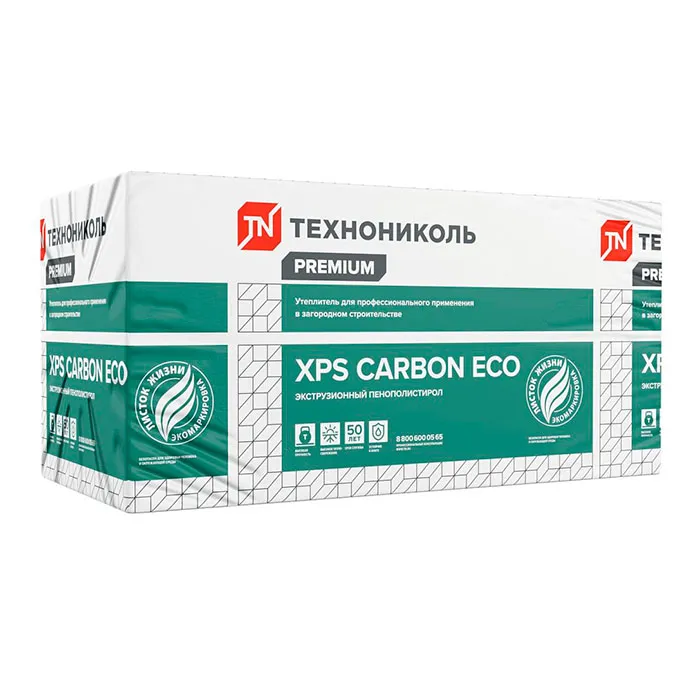 Пенополистирол экструдированный 40мм 580х1180мм ТН XPS Carbon ECO L