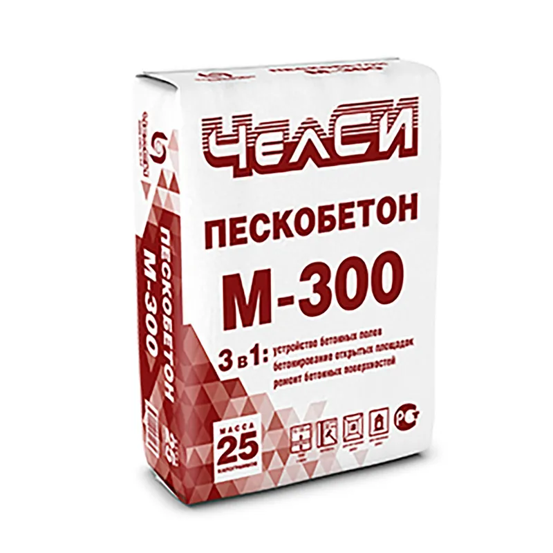 Пескобетон M-300 для стяжки пола и бетонных стен ЧелСИ